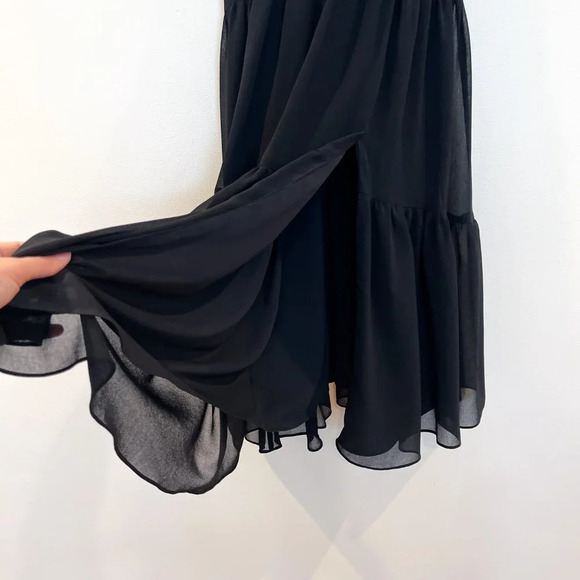 Fame and Partners Black V Neck Strappy Adjustable Tiered Classic Mini Dress NWT - Picture 9 of 11